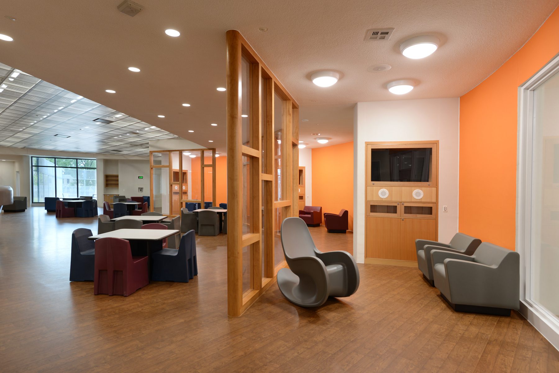 Behavioral Healthcare common area featuring Rocksmart rocking chairs